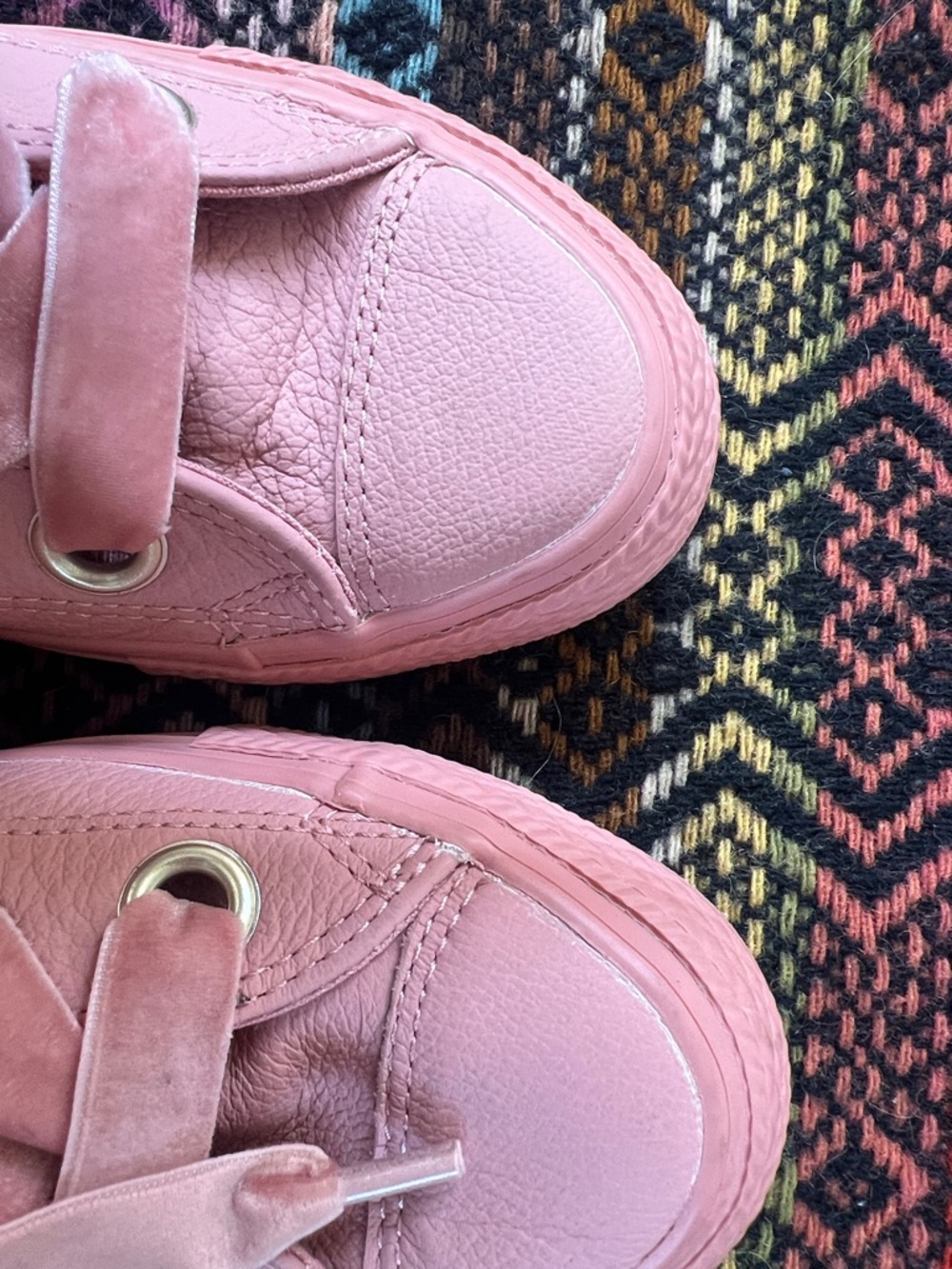 Converse Allstar Low Rust Big Eyelet Pink Leather  Low Tops Like New - Picture 12 of 12